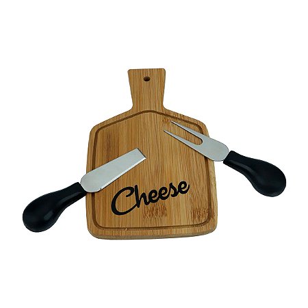 Jogo de 3 Peças para Queijo em Bambu 25,5X24X2,5cm Dynasty