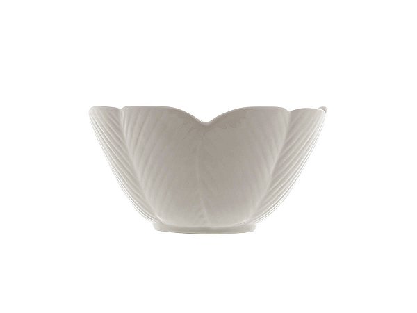 Centro de Mesa Cerâmica Banana Leaf Branco 16X8,5cm