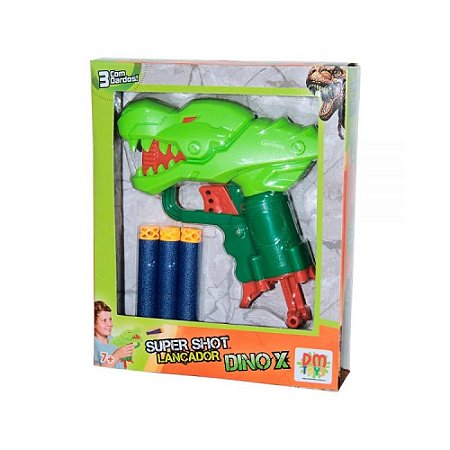 Lancador Super Shot Dino X com 3 Dardos - Lançadores de Dardos
