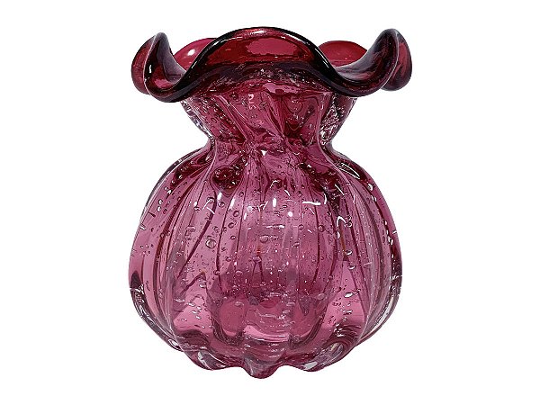 Vaso de Vidro Italy Rosa 10 X 11cm