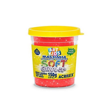 Massa de Modelar Soft Glitter 150G Vermelho