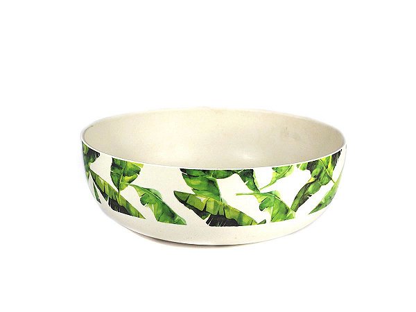 Bacia em Fibra de Bambu Estampa Bananeira 27,5x9,5cm