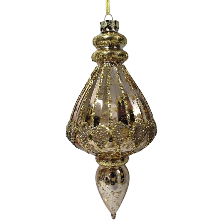 PENDULO NATALINO DOURADO C/ GLITTER 13X28