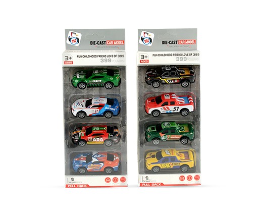 CARRINHO NASCAR RACE METAL 4 PÇS