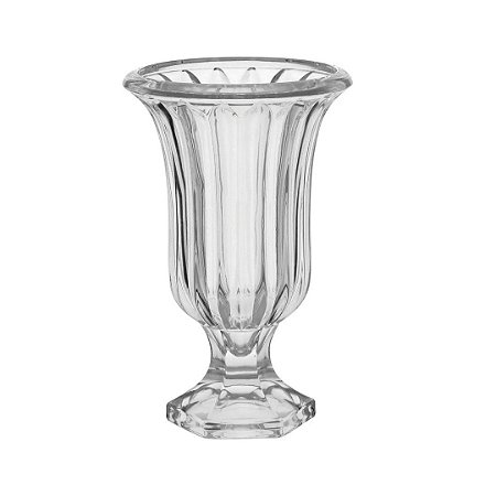 VASO VIDRO C/ PE RENAISSANCE 15X24CM TRANSPARENTE