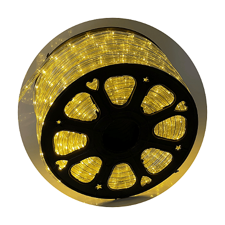 Mangueira Redonda LED 2400 LEDs 11mm Branco Quente