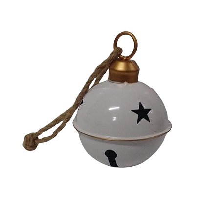 ENFEITE NATALINO GUIZO GARDEN METAL BRANCO 14X14X16,5CM