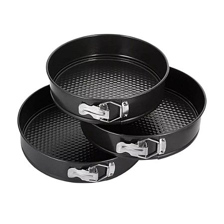 KIT C/ 3 FORMAS FUNDO REMOVIVEL PRETA