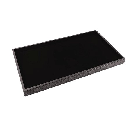 BANDEJA COURINO LISA AVELUDADA PRETA 35X24CM