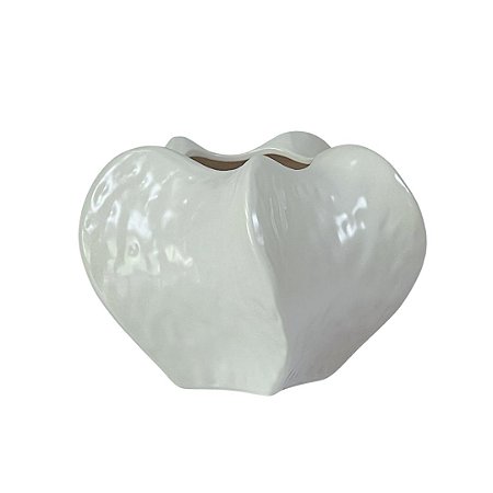 VASO DE CERAMICA ORGANICO BRANCO 20X20X18CM