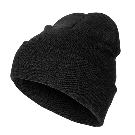 Touca Gorro Lisa Básica Duplo Adulto Unissex Lã 29x17cm Cor:Preto