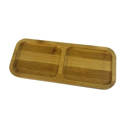 PETISQUEIRA RETANGULAR C/2 DIVISORIAS DE BAMBU 25X10CM