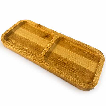 PETISQUEIRA RETANGULAR C/2 DIVISORIAS DE BAMBU 25X10CM