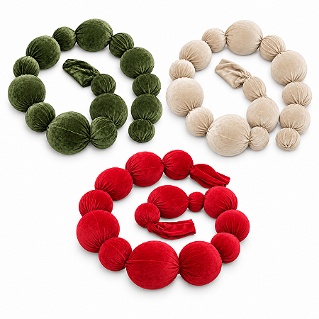 CORDAO DE BOLAS NATALINA MISTA VELUDO PLUSH M/G 2,40M