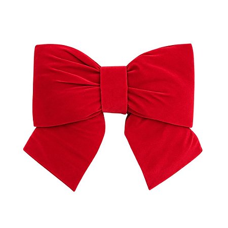LAÇO NATALINO EM VELUDO VERMELHO 35CM