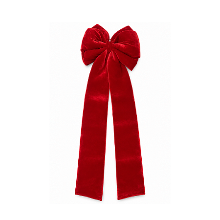 LAÇO NATALINO EM VELUDO MAX VERMELHO 50X150CM