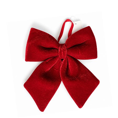 LAÇO NATALINO EM VELUDO LUXO VERMELHO 20X25CM