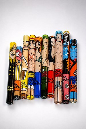 🔥 KIT PITEIRA DE VIDRO ONE PIECE – TRIPULAÇÃO COMPLETA (10 UNIDADES) 🔥