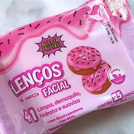 Lenço demaquilante 4 em 1 #superpoderes DONUTS