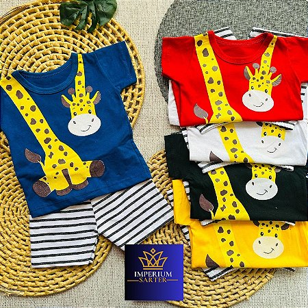 Linha Baby Menino Conjunto Girafa Safari