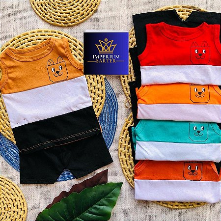 Linha Baby Menino Conjunto Regata Cachorro