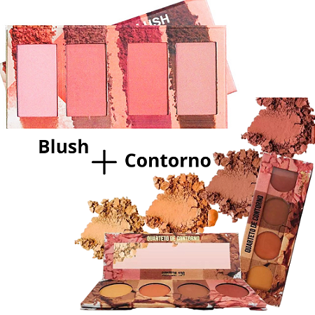 Kit Paleta Quarteto de Blush Ludurana + Paleta Quarteto de Contorno Ludurana
