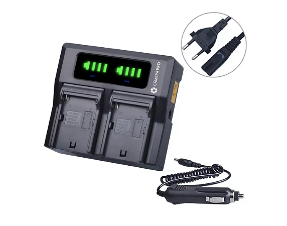 Carregador Rapido Duplo Para Baterias Sony Np F550 F750 F970