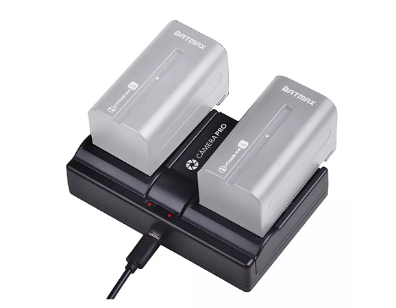 Carregador CameraPro Duplo Usb para Bateria Np-f970 F960 F550 F750