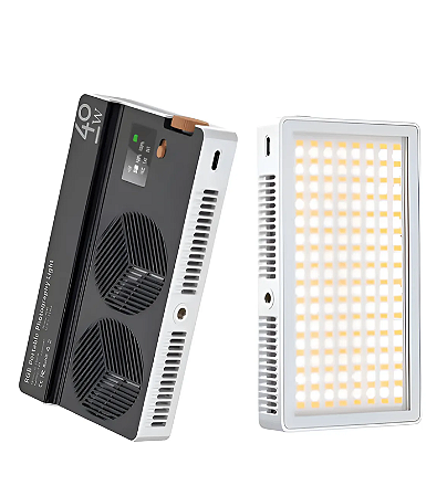 Painel Led Profissional Portátil 40w Rgb Bateria Interna Branco Rgb
