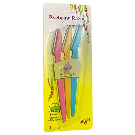Trio Navalha para Sobrancelhas Larga Descartável