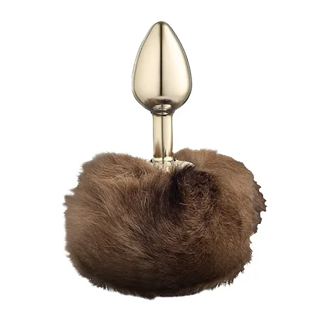 Plug Anal tamanho P com rabo pompom – 6,8x3,2cm