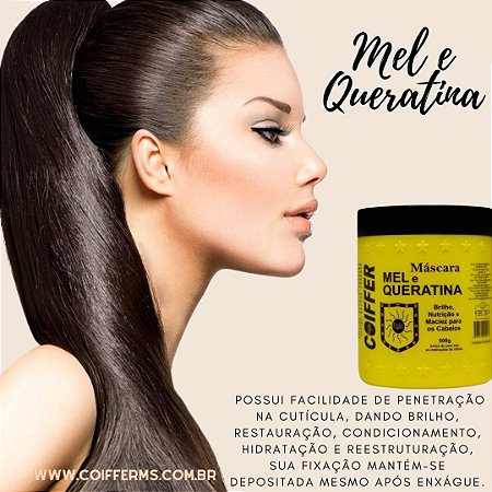 Máscara Mel e Queratina 500g. Coiffer Cód. 1116