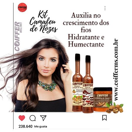 Kit Cliente Camafeu de Nozes c/3 unid. Coiffer Cód. 3246