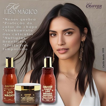 Kit Liso Mágico c/ 3 unid. Coiffer Cód. 5045