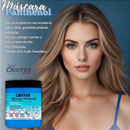 Máscara Panthenol 500 g. Coiffer Cód. 3609