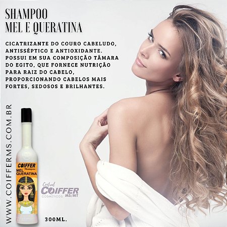 Shampoo Mel e Queratina 300ml. Coiffer Cód. 3341