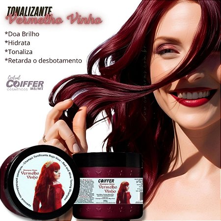 TONALIZANTE Shampoo Gloss Vermelho Vinho 350 g. Coiffer Cód. 3664