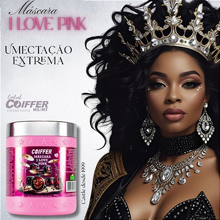 Máscara I Love Pink 500g. Coiffer Cód. 6372