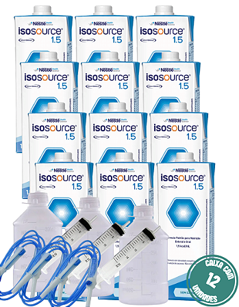 ISOSOURCE 1.5 1L NESTLE - 12 LITROS (EQUIPO, FRASCO E SERINGA)