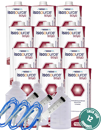ISOSOURCE SOYA 1L NESTLE - 12 LITROS (EQUIPO, FRASCO E SERINGA)