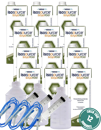 ISOSOURCE SOYA FIBER 1L NESTLE - 12 LITROS (EQUIPO, FRASCO E SERINGA)