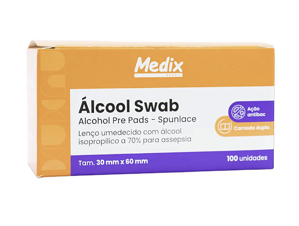 ALCOOL SWABS (GAZE EMBEBIDA COM ALCOOL) 100 UND MEDIX
