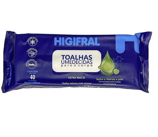 TOALHAS UMEDECIDA COM 40 UND HIGIFRAL