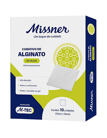 CURATIVO ALGINATO DE CALCIO 10CMX10CM MISSNER - (UNID)