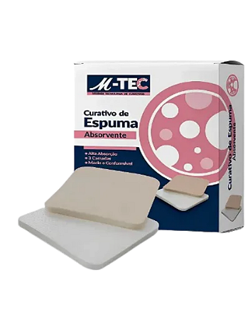 CURATIVO ESPUMA ABSORVENTE SEM BORDA 10CM X 10CM MISSNER - (UNID)