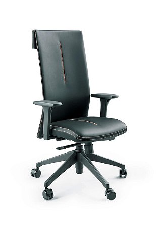 POLTRONA GIR. LEEF, SYNCRON, BRAÇOS 4D, ARANHA UP, RODIZIOS 65MM