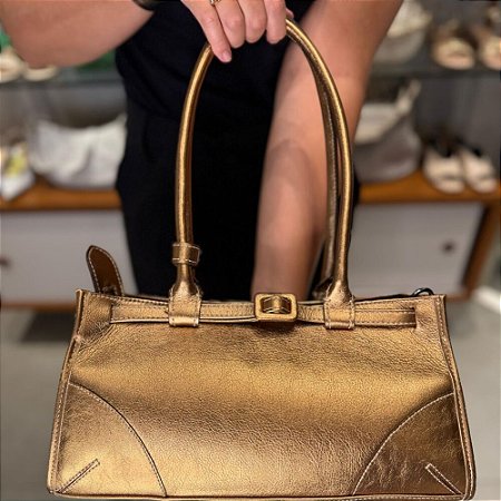 Bolsa Ombro Fivela Bronze