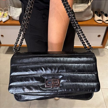Bolsa Alça Correntaria Preta