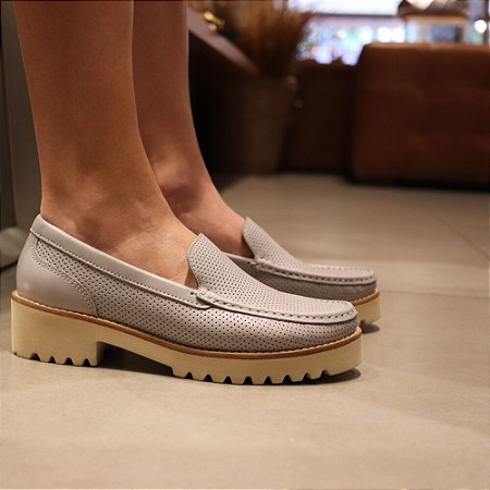Loafer Tratorado Cinza
