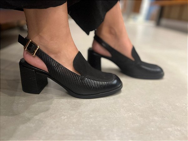Sapato Lezard com Camurça